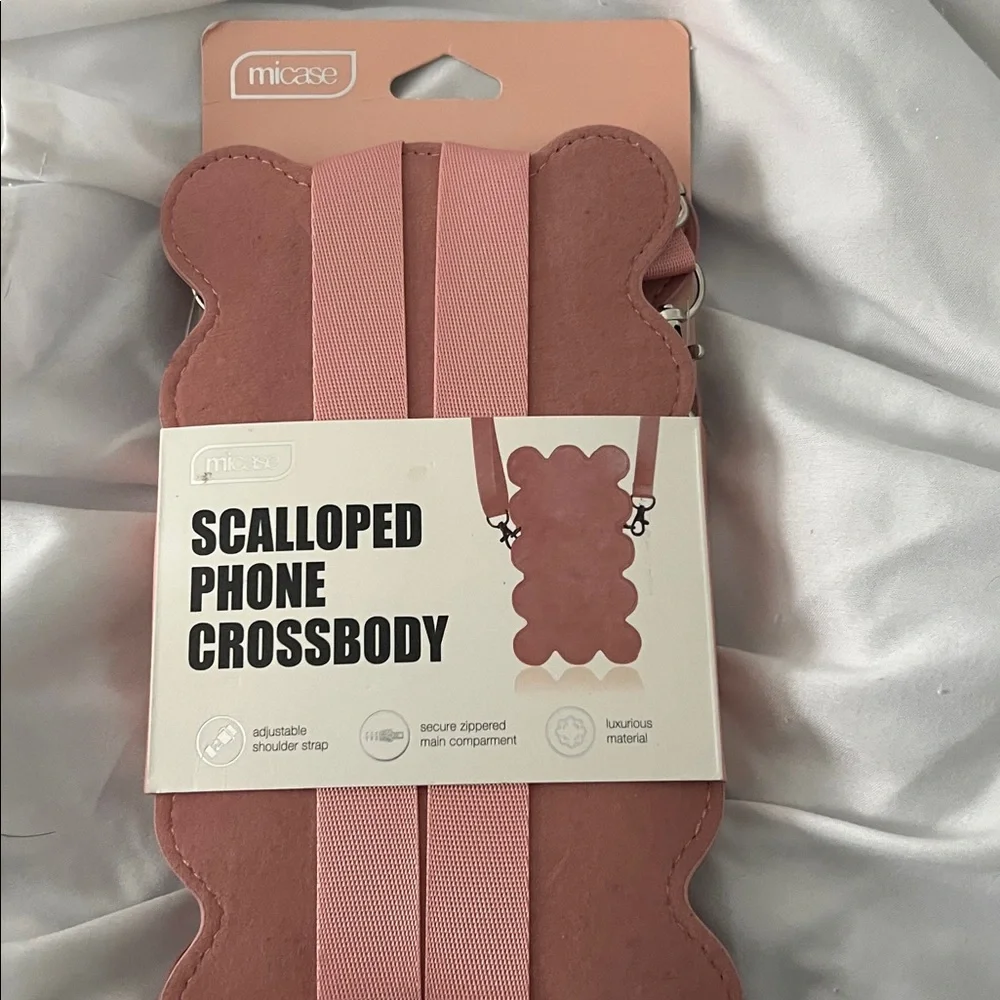 Micase Scalloped Pink Phone Crossbody